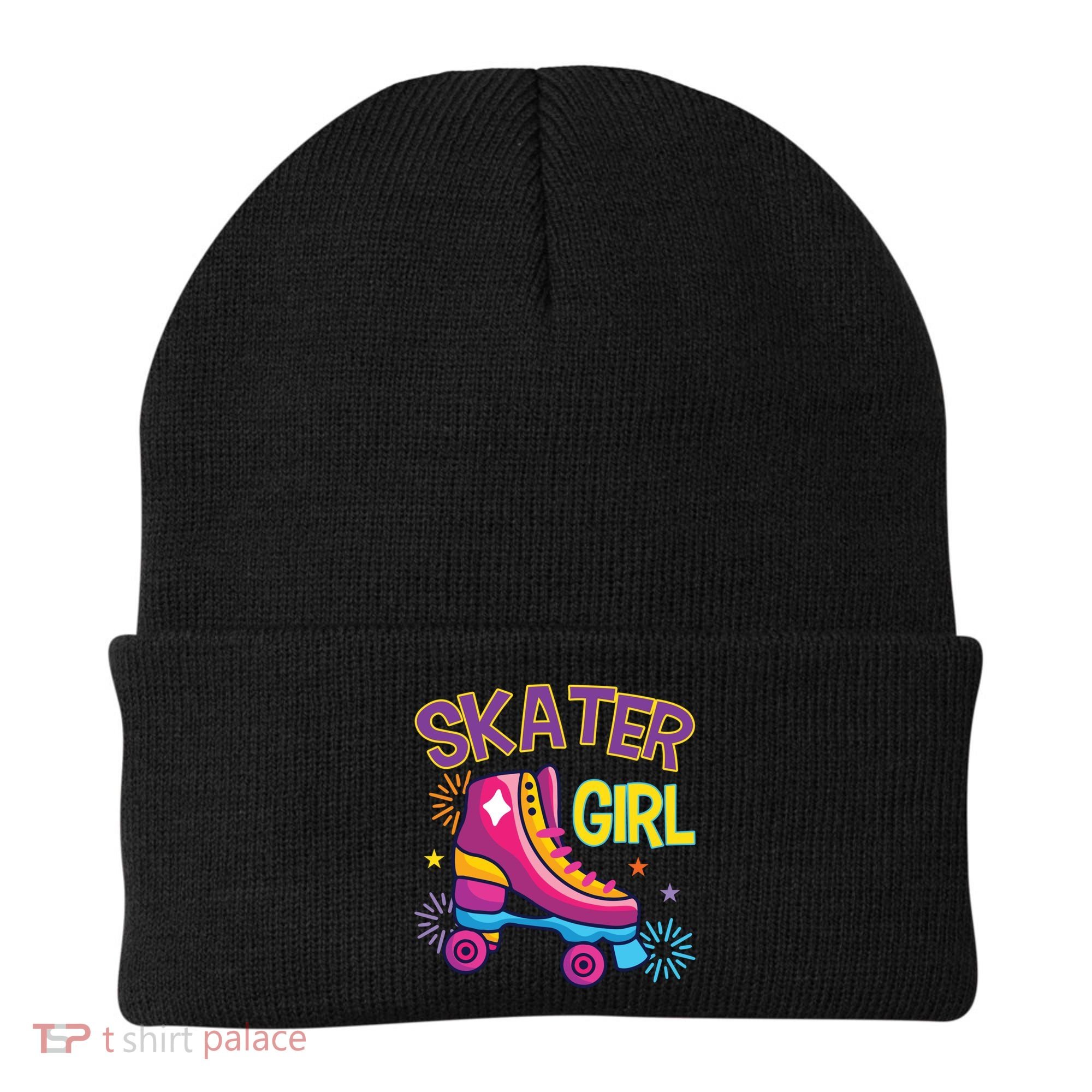 Skater Girl Graphic Roller Skates Inline Skating Skate Sport Cool Gift Beanie
