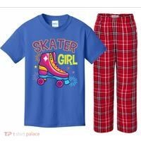 Skater Girl Graphic Roller Skates Inline Skating Skate Sport Cool Gift Kids Plaid Pajama Set thumb 0