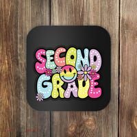 Second Grade Groovy Happy First Day Of School Bright Dots Coaster thumb 0