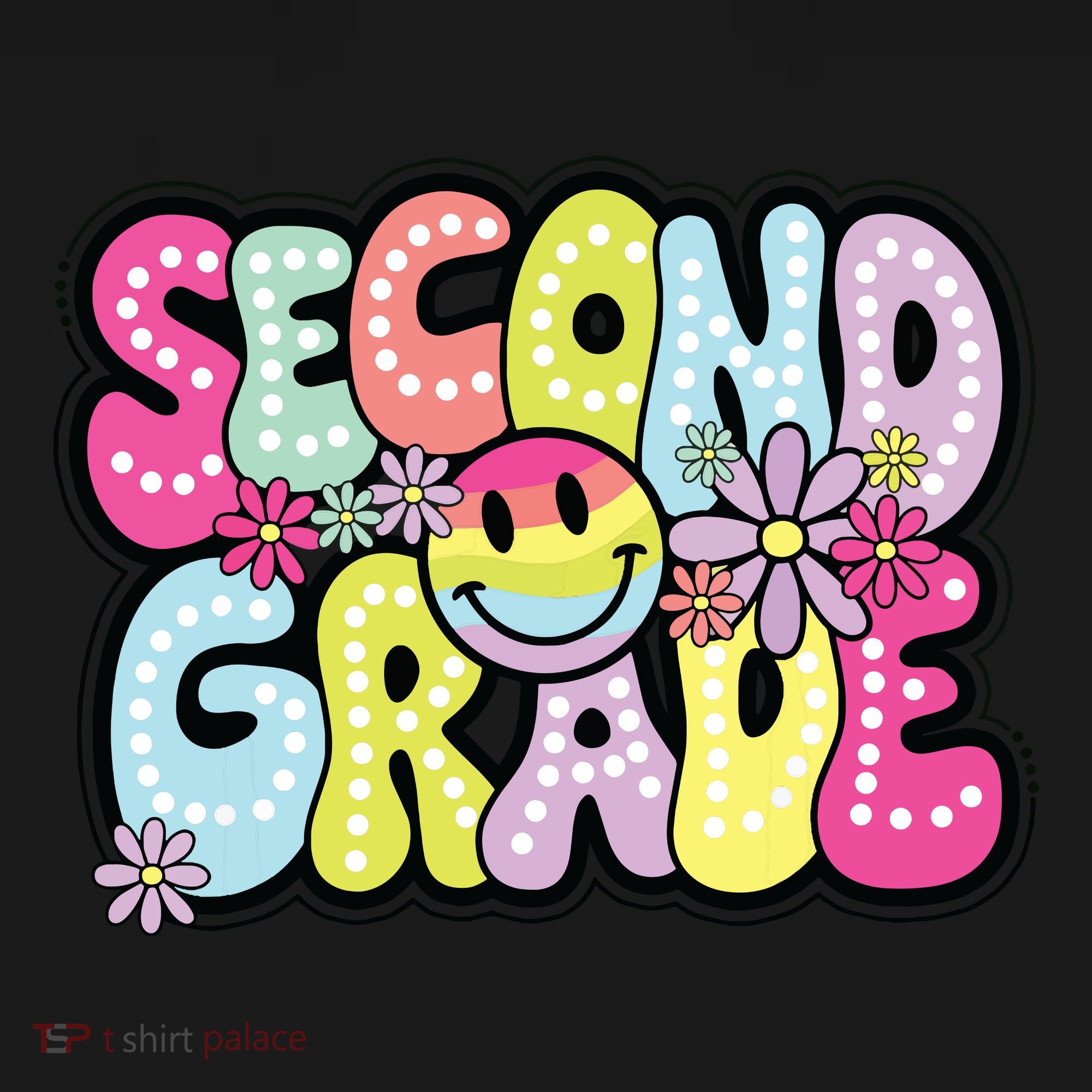 Second Grade Groovy Happy First Day Of School Bright Dots Coaster