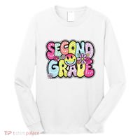 Second Grade Groovy Happy First Day Of School Bright Dots Long Sleeve Shirt thumb 0