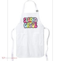 Second Grade Groovy Happy First Day Of School Bright Dots Apron thumb 0