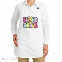 Second Grade Groovy Happy First Day Of School Bright Dots Apron thumb 2