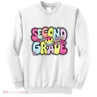 Second Grade Groovy Happy First Day Of School Bright Dots Sweatshirt thumb 0