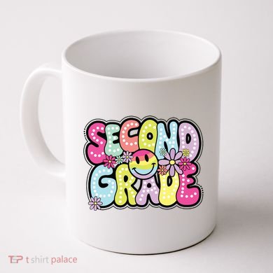 Second Grade Groovy Happy First Day Of School Bright Dots Coffee Mug