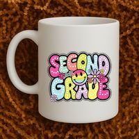 Second Grade Groovy Happy First Day Of School Bright Dots Coffee Mug thumb 2