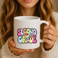 Second Grade Groovy Happy First Day Of School Bright Dots Coffee Mug thumb 3