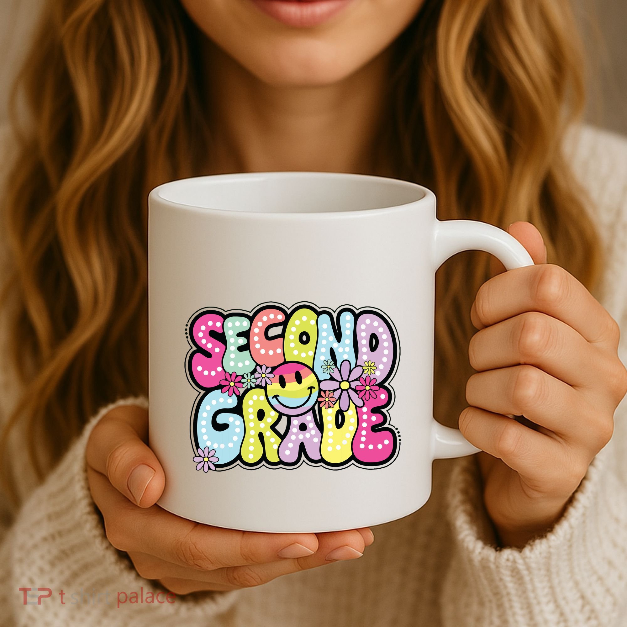 Second Grade Groovy Happy First Day Of School Bright Dots Coffee Mug