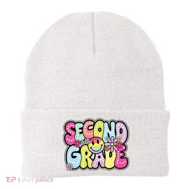 Second Grade Groovy Happy First Day Of School Bright Dots Beanie