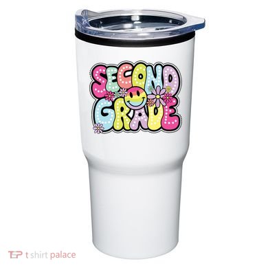 Second Grade Groovy Happy First Day Of School Bright Dots Tumbler