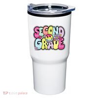 Second Grade Groovy Happy First Day Of School Bright Dots Tumbler thumb 0
