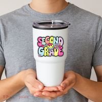 Second Grade Groovy Happy First Day Of School Bright Dots Tumbler thumb 2