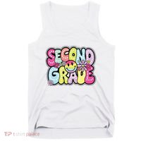 Second Grade Groovy Happy First Day Of School Bright Dots Tank Top thumb 0