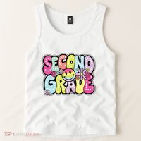 Second Grade Groovy Happy First Day Of School Bright Dots Tank Top thumb 2