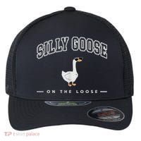 Silly Goose Goose On The Loose Funny Silly Goose University Flexfit Unipanel Trucker Cap thumb 0
