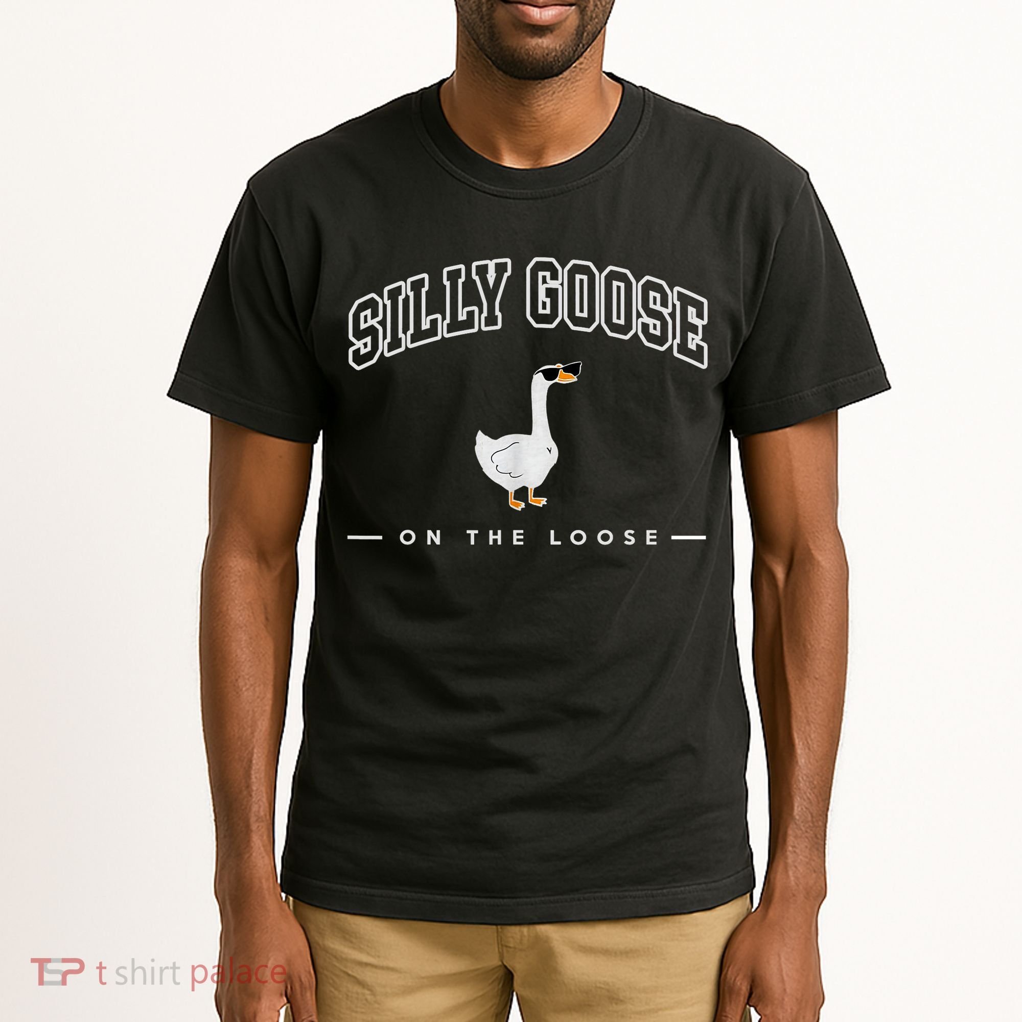 Silly Goose Goose On The Loose Funny Silly Goose University Tall T-Shirt