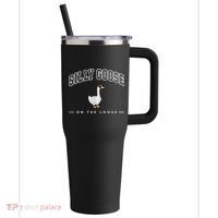 Silly Goose Goose On The Loose Funny Silly Goose University 40oz Vacuum Insulated Stainless Steel Travel Tumbler thumb 0