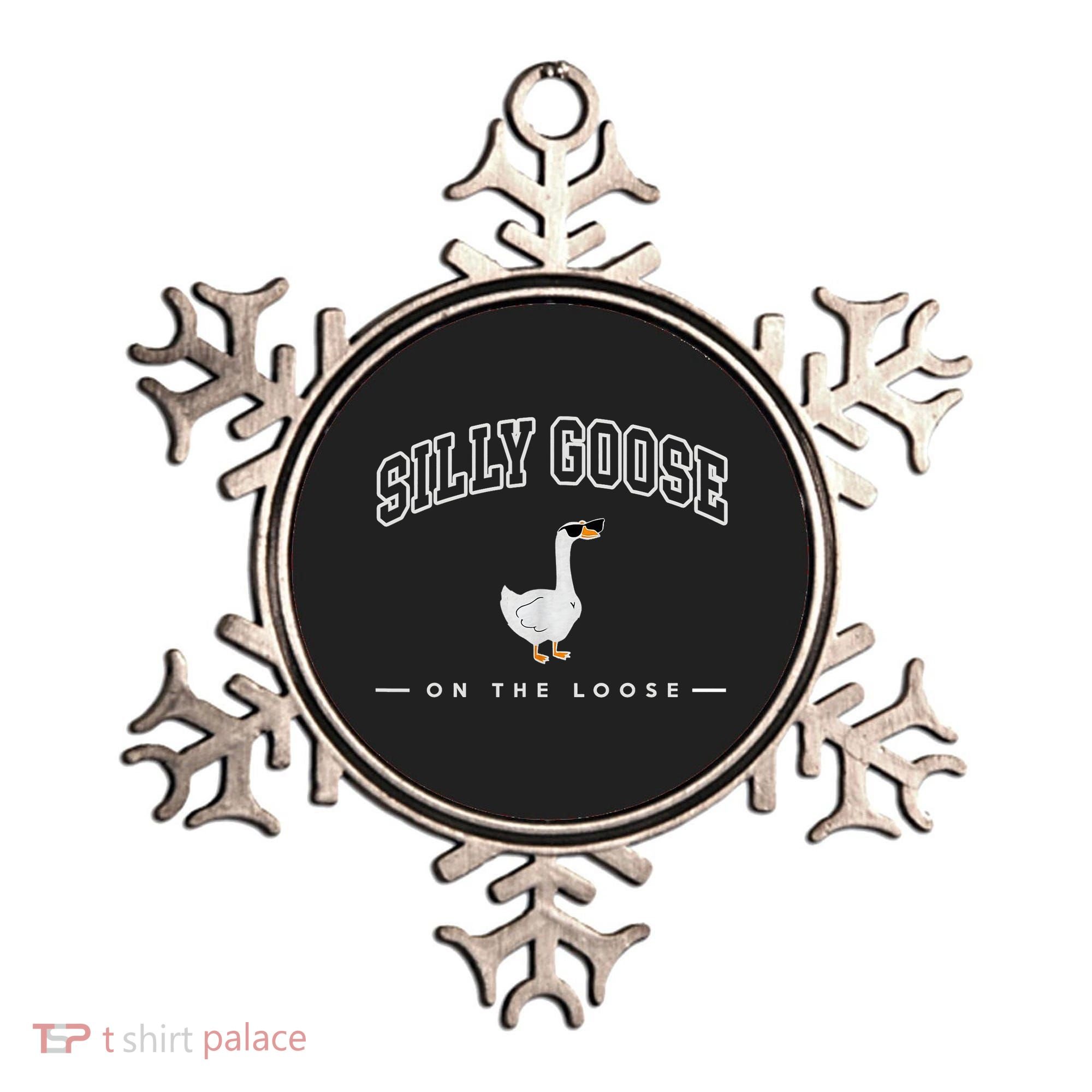 Silly Goose Goose On The Loose Funny Silly Goose University Ornament