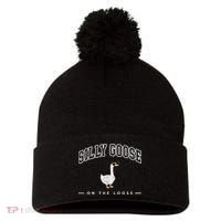 Silly Goose Goose On The Loose Funny Silly Goose University Pom Pom 12in Knit Beanie thumb 0