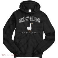 Silly Goose Goose On The Loose Funny Silly Goose University Tie Dye Hoodie thumb 0