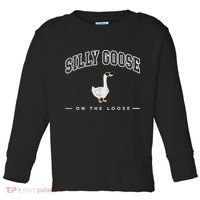 Silly Goose Goose On The Loose Funny Silly Goose University Toddler Long Sleeve Shirt thumb 0