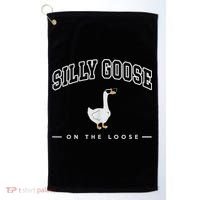Silly Goose Goose On The Loose Funny Silly Goose University Golf Towel thumb 0