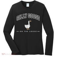 Silly Goose Goose On The Loose Funny Silly Goose University Women's Long Sleeve Shirt thumb 0
