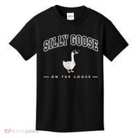 Silly Goose Goose On The Loose Funny Silly Goose University Kids T-Shirt thumb 0