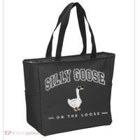 Silly Goose Goose On The Loose Funny Silly Goose University Tote Bag thumb 2