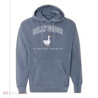 Silly Goose Goose On The Loose Funny Silly Goose University Comfort Colors Garment-Dyed Hooded Sweatshirt thumb 0