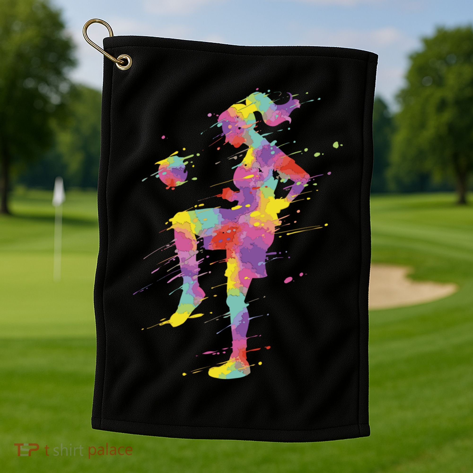 Soccer Girl Gift Golf Towel