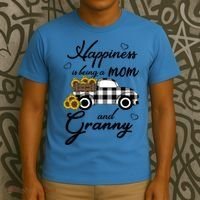 Sunflower Grandma Gift Happiness Is Being A Mom And Granny Gift T-Shirt thumb 3