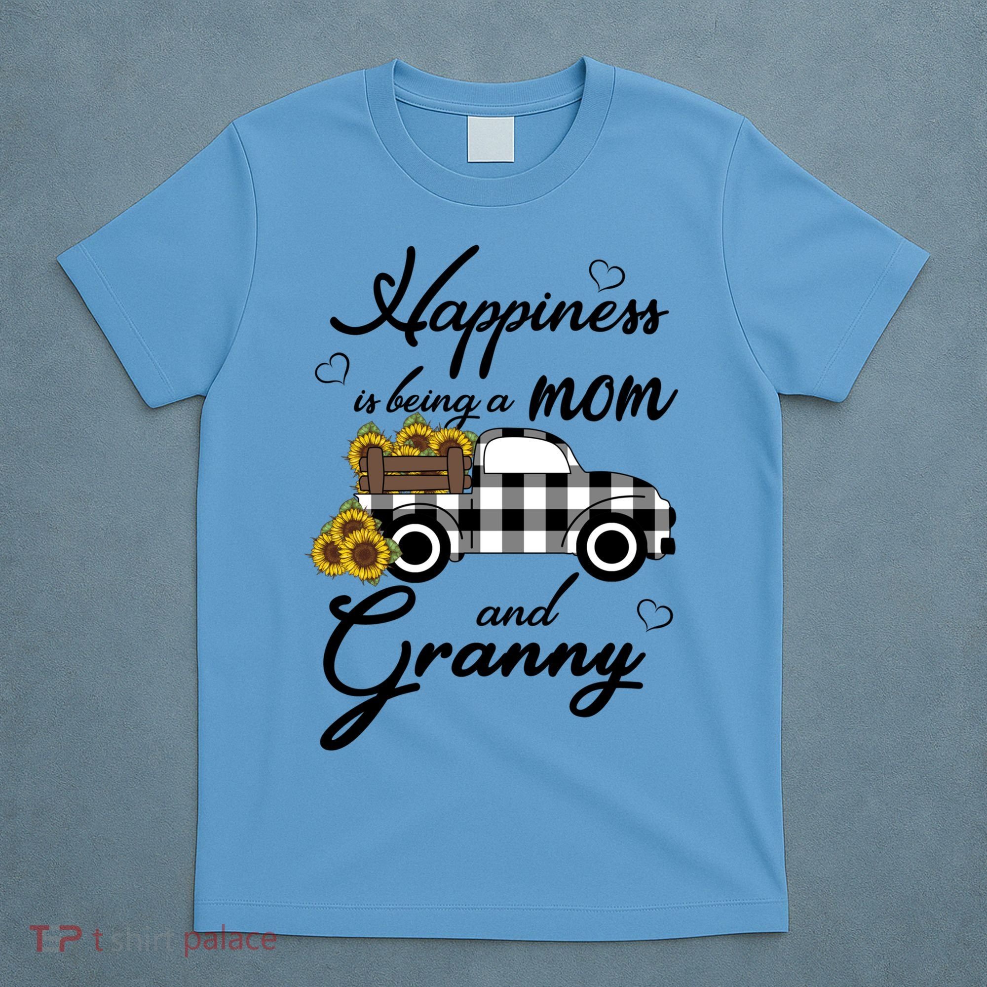 Sunflower Grandma Gift Happiness Is Being A Mom And Granny Gift T-Shirt