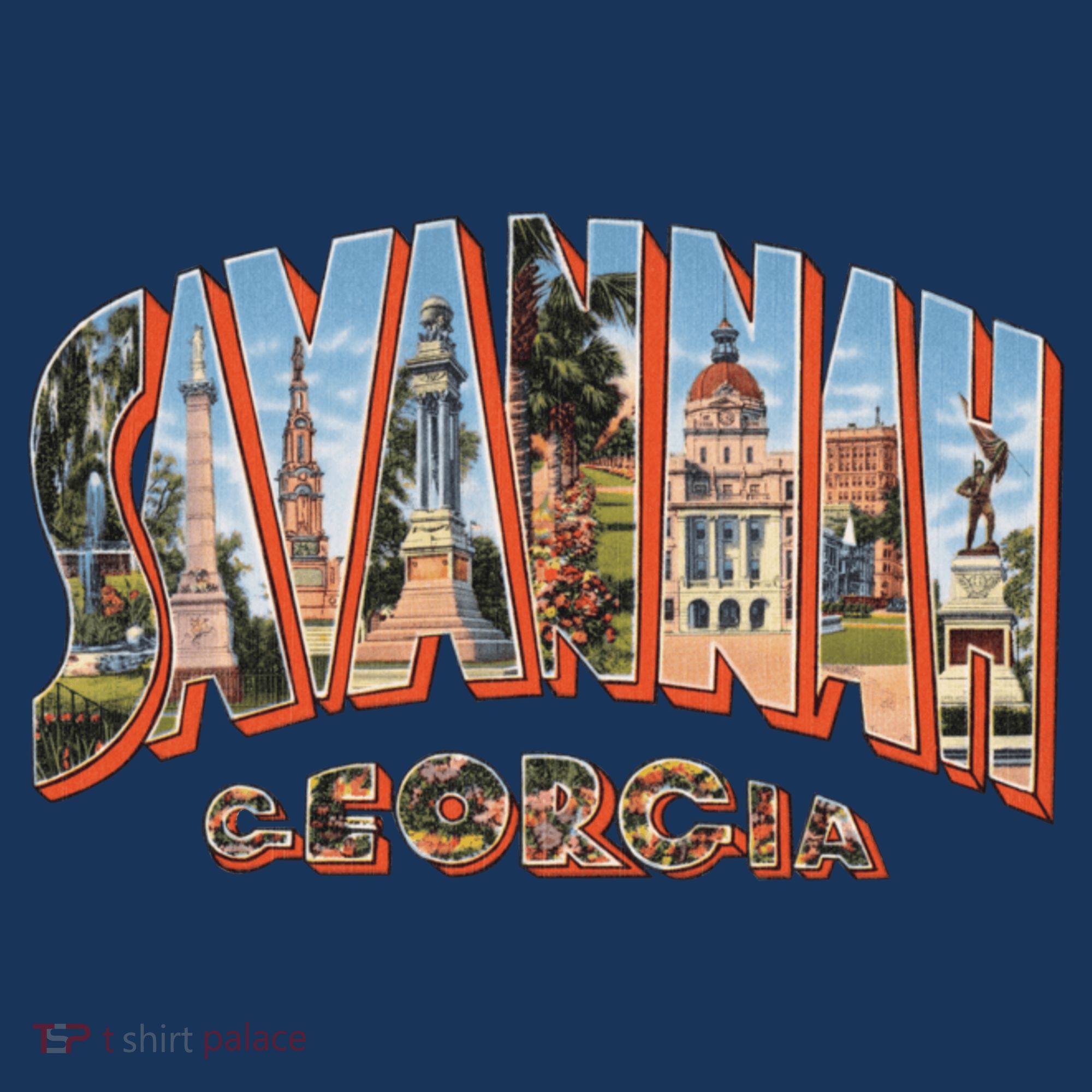 Savannah Georgia GA Vintage Retro Souvenir T-Shirt