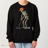 Skeleton Golf Halloween Golfer Golf Player Funny Gift Women's Sweatshirt thumb 0