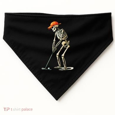 Skeleton Golf Halloween Golfer Golf Player Funny Gift USA-Made Doggie Bandana