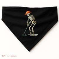 Skeleton Golf Halloween Golfer Golf Player Funny Gift USA-Made Doggie Bandana thumb 0