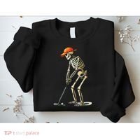 Skeleton Golf Halloween Golfer Golf Player Funny Gift Sweatshirt thumb 2