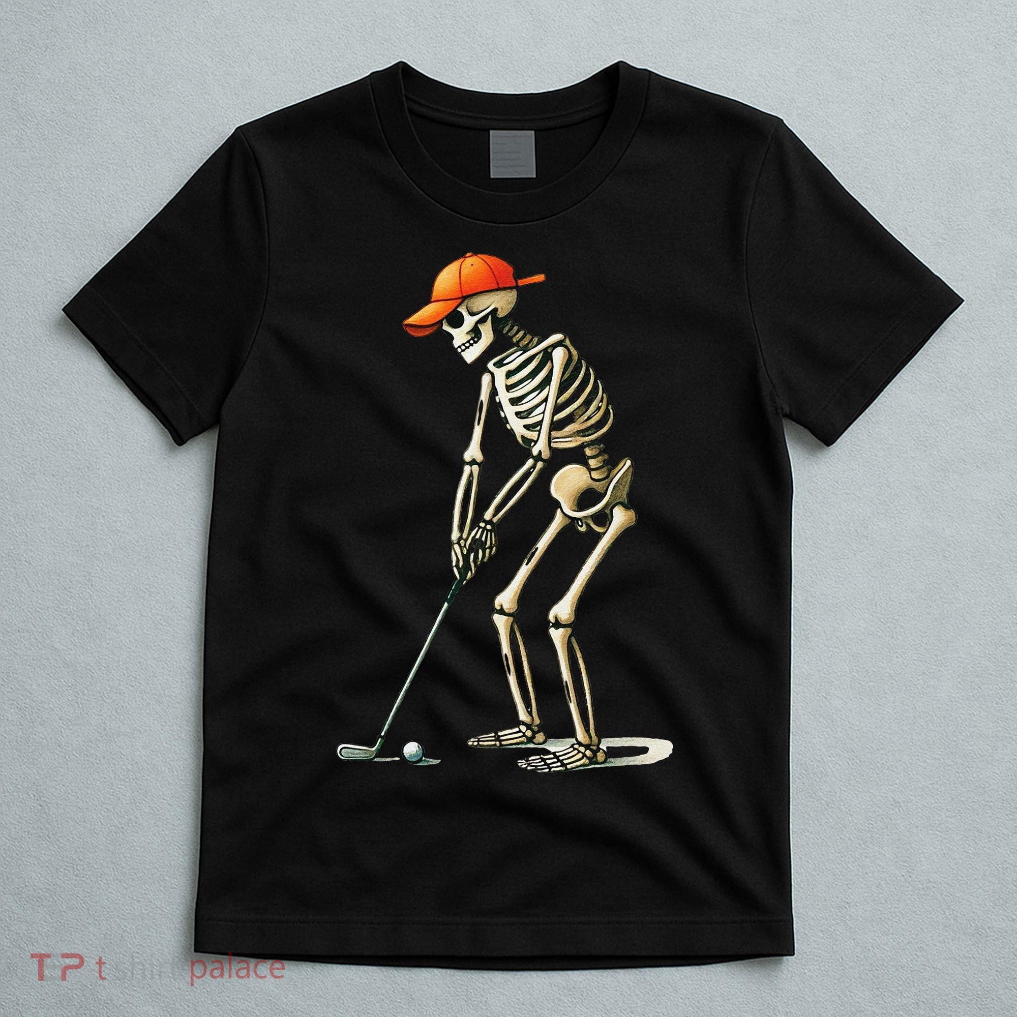 Skeleton Golf Halloween Golfer Golf Player Funny Gift T-Shirt