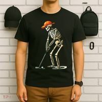 Skeleton Golf Halloween Golfer Golf Player Funny Gift T-Shirt thumb 6