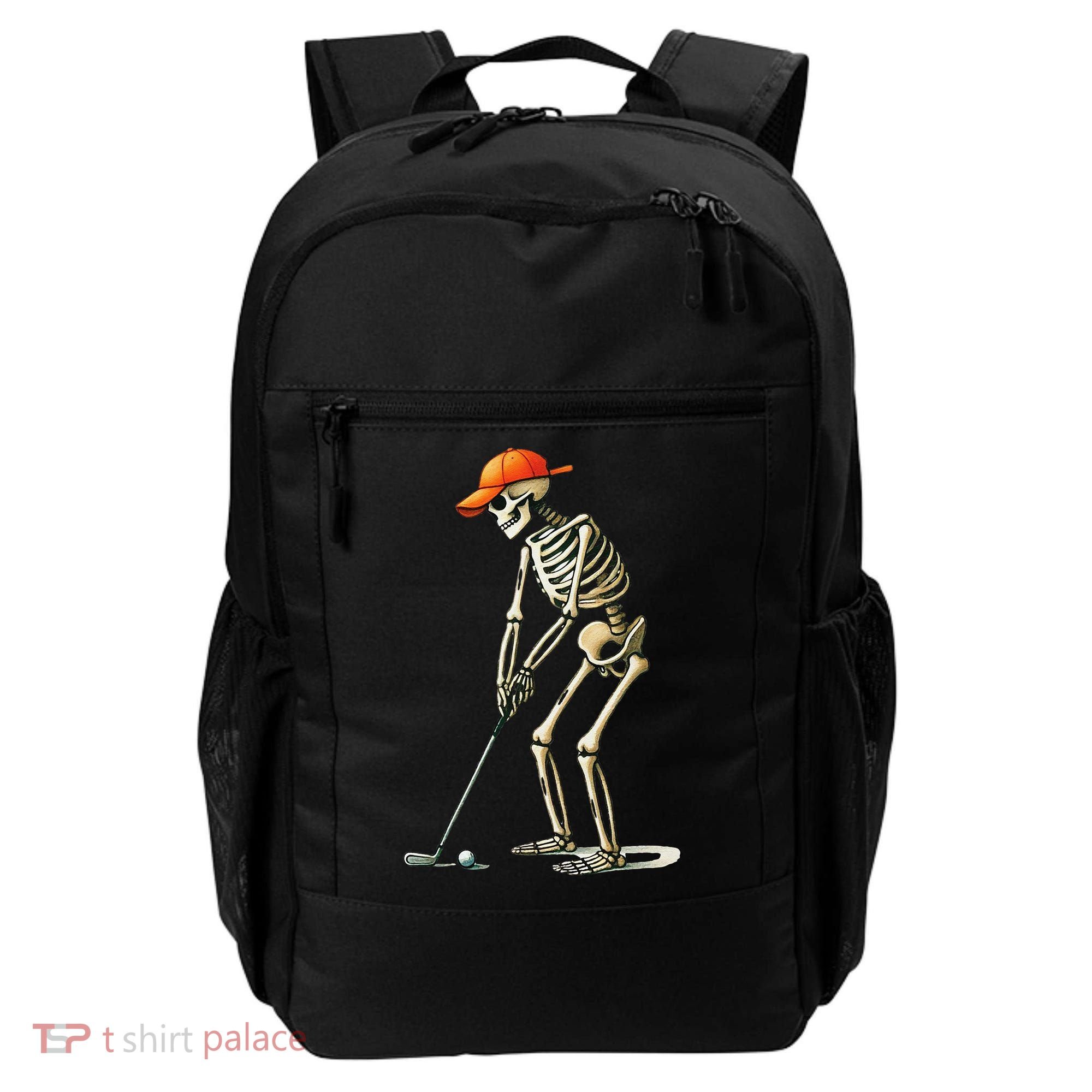 Skeleton Golf Halloween Golfer Golf Player Funny Gift Backpack