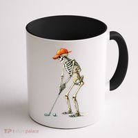 Skeleton Golf Halloween Golfer Golf Player Funny Gift Coffee Mug thumb 1