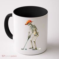Skeleton Golf Halloween Golfer Golf Player Funny Gift Coffee Mug thumb 0