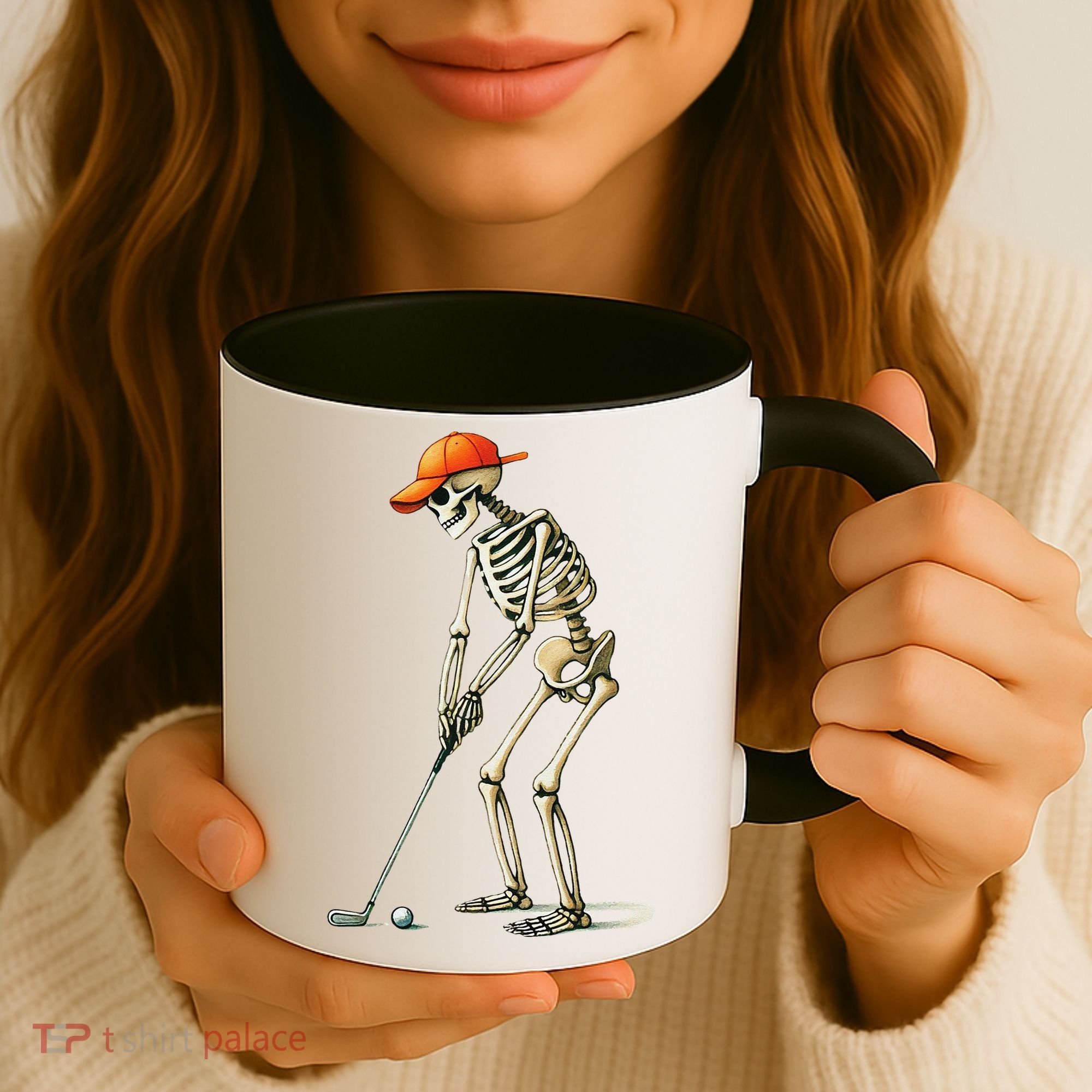 Skeleton Golf Halloween Golfer Golf Player Funny Gift Coffee Mug
