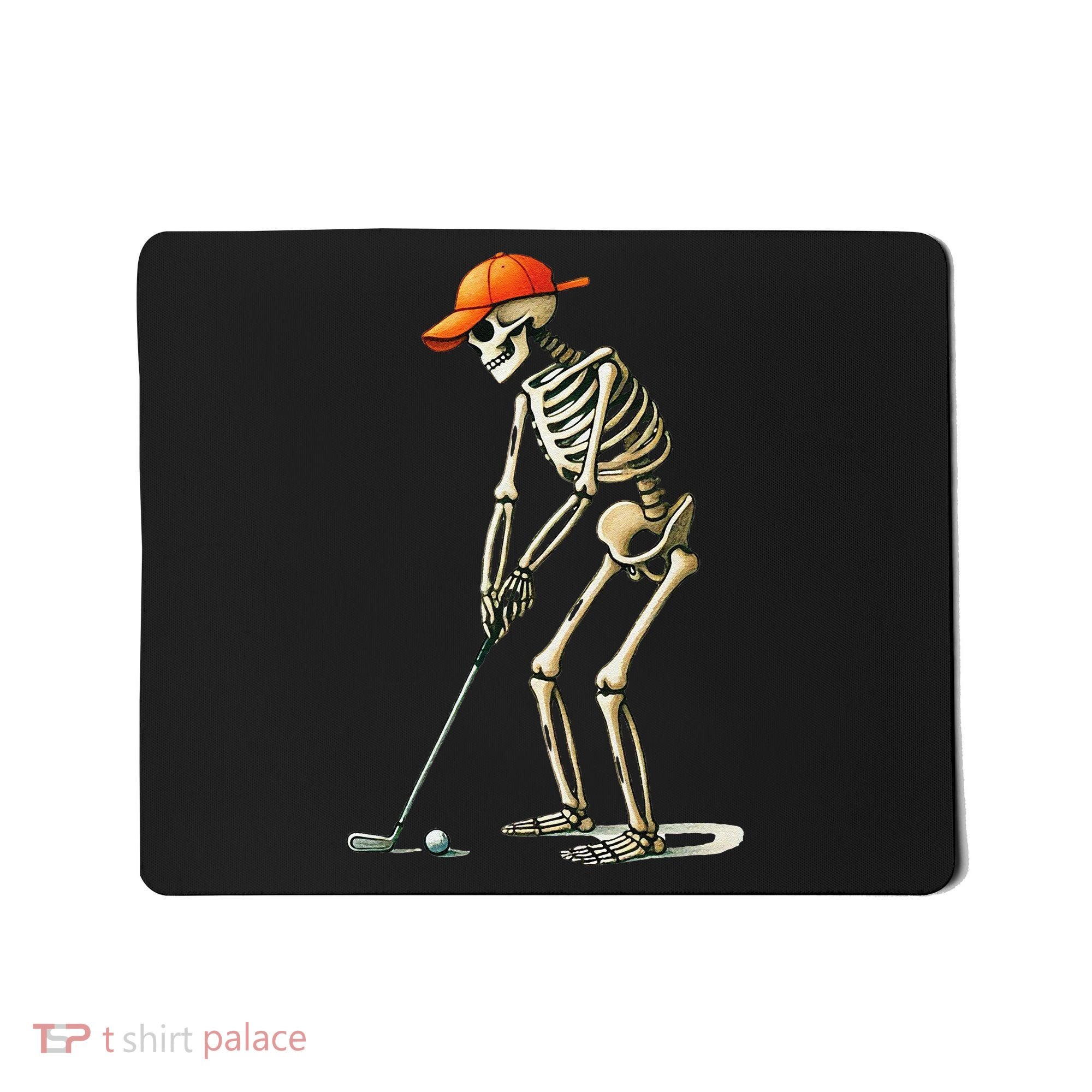 Skeleton Golf Halloween Golfer Golf Player Funny Gift Mousepad