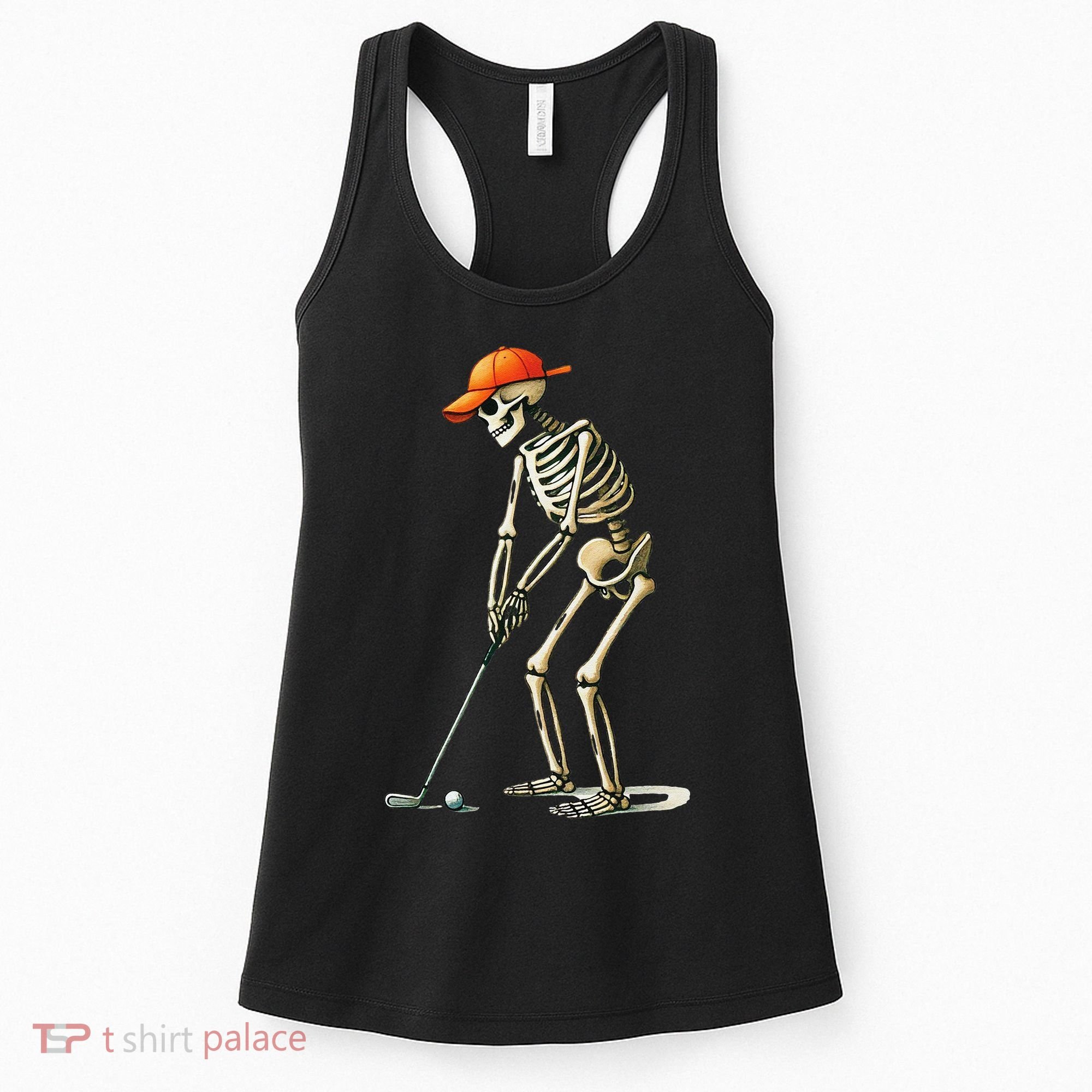 Skeleton Golf Halloween Golfer Golf Player Funny Gift Women's Tank Top