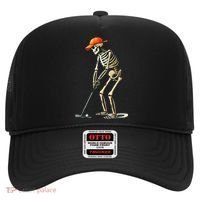 Skeleton Golf Halloween Golfer Golf Player Funny Gift Hat thumb 0