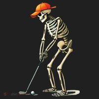 Skeleton Golf Halloween Golfer Golf Player Funny Gift Hat thumb 2