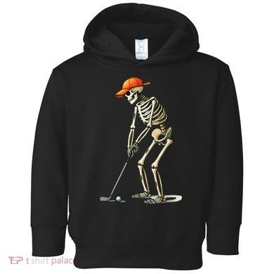 Skeleton Golf Halloween Golfer Golf Player Funny Gift Toddler Hoodie