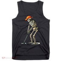 Skeleton Golf Halloween Golfer Golf Player Funny Gift Tank Top thumb 0